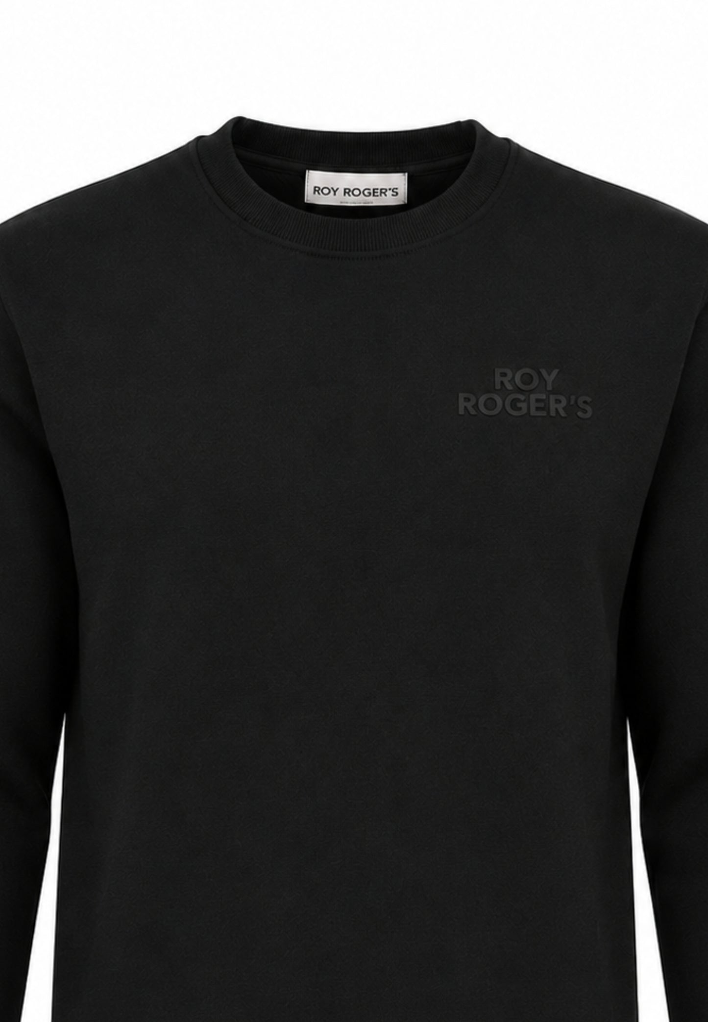 Roy Roger's felpa nera girocollo con logo gommato piccolo Bambini e ragazzi rz486/00.nero_