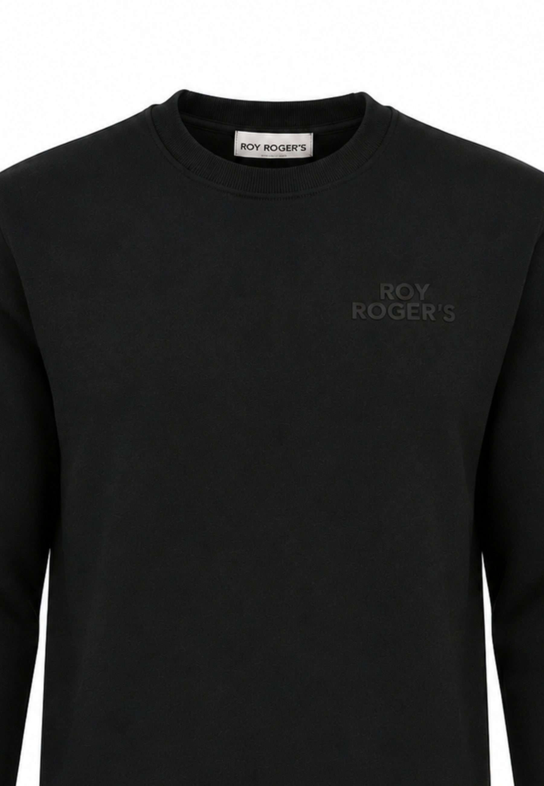 Roy Roger's felpa nera girocollo con logo gommato piccolo Bambini e ragazzi rz486/00.nero_