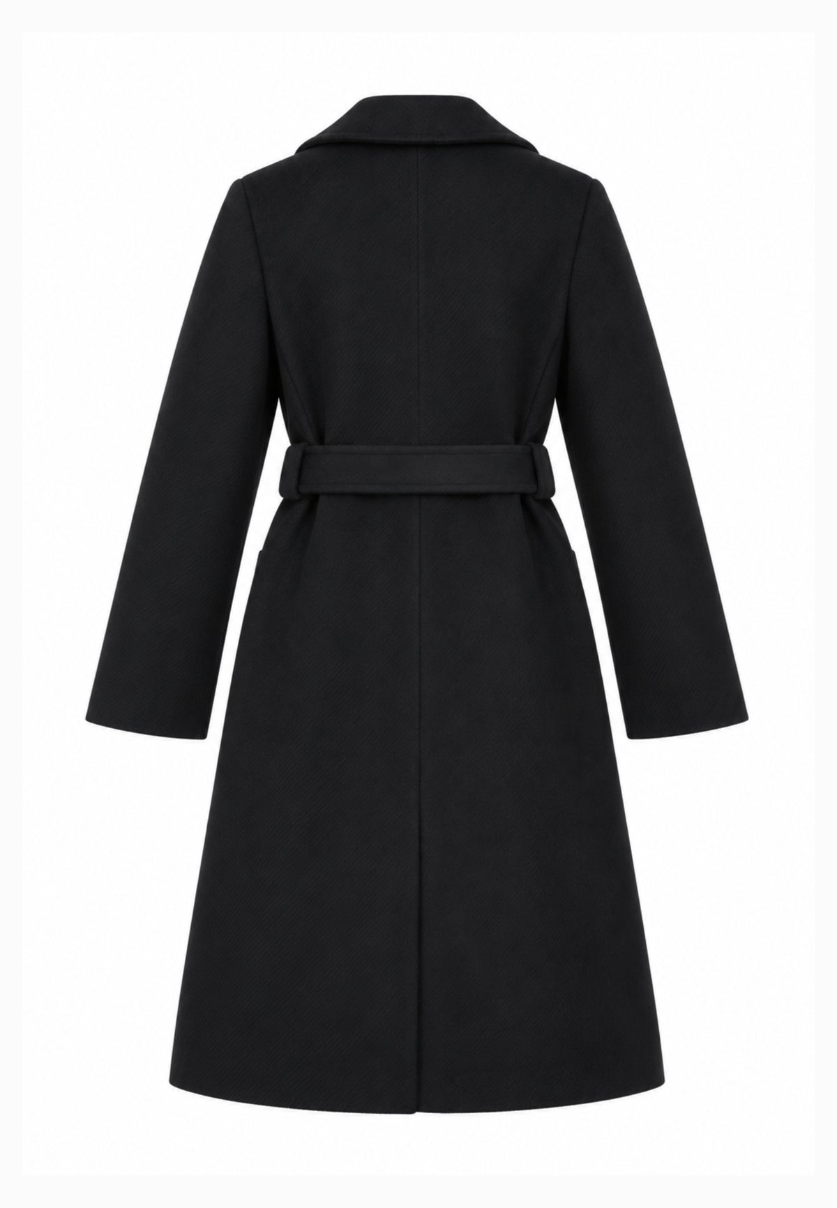 Kocca cappotto nero lungo con bottoni e cintura Bambine e ragazze welff.nero_
