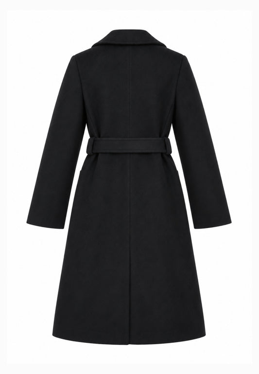 Kocca Junior cappotto nero lungo con bottoni e cintura Bambina e Ragazza welff.nero_