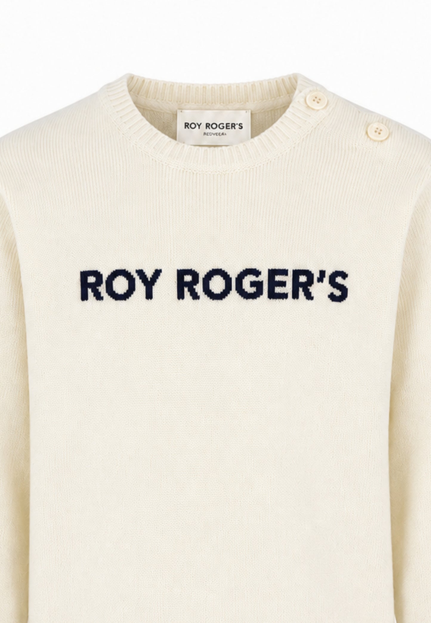 Roy Roger's maglia PANNA CON LOGO CENTRALE RICAAMTO Bambini e ragazzi rh116/00.panna_