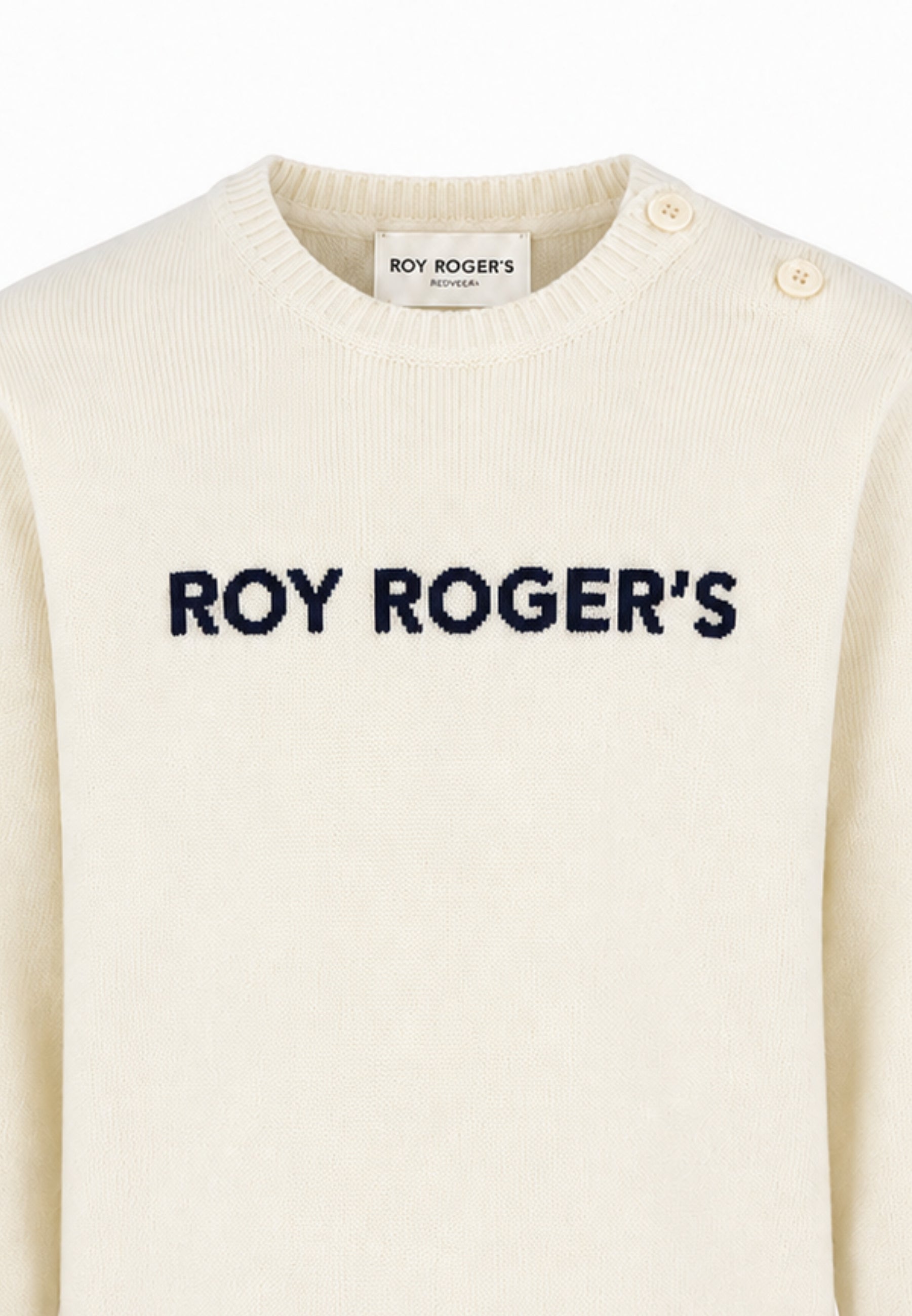 Roy Roger's maglia PANNA CON LOGO CENTRALE RICAAMTO Bambini e ragazzi rh116/00.panna_