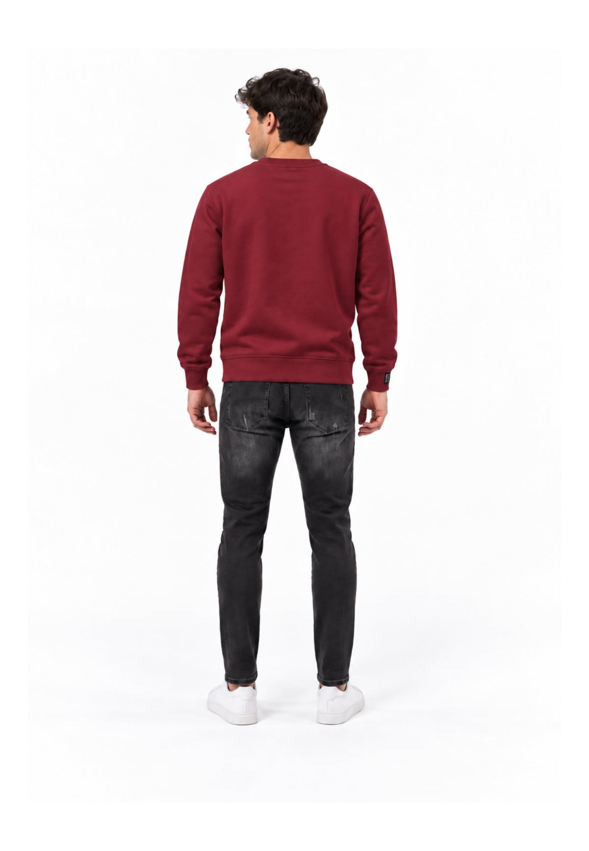 John Richmond FELPA BORDEAUX A GIROCOLLO CON MINI LOGO Uomo UMA26030FE.BORDò_