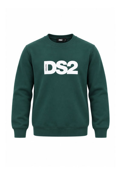 DS2 FELPA VERDE A GIROCOLLO CON LOGO CENTRALE Bambini e ragazzi F62K281.VER_