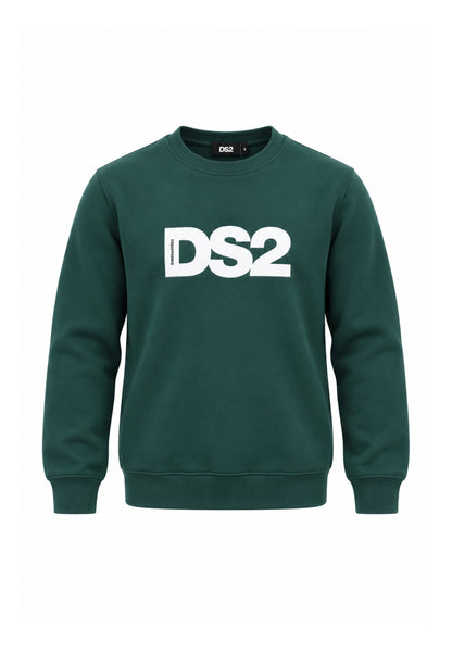 DS2 FELPA VERDE A GIROCOLLO CON LOGO CENTRALE Bambini e ragazzi F62K281.VER_