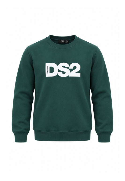DS2 FELPA VERDE A GIROCOLLO CON LOGO CENTRALE Bambini e ragazzi F62K281.VER_