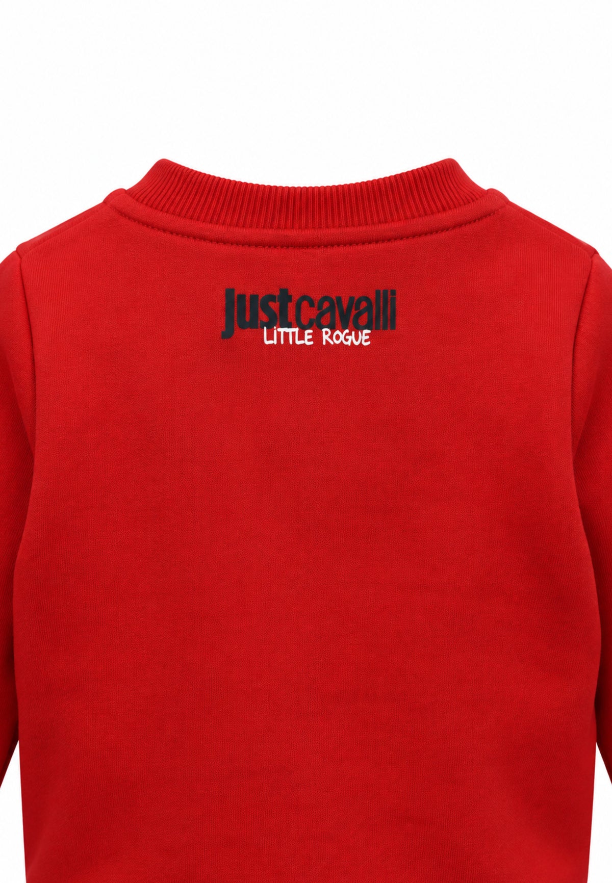 JUST CAVALLI FELPA ROSSA A GIROCOLLO CON LOGO CENTRALE NERO Bambini e ragazzi JIA26051FE.RO_