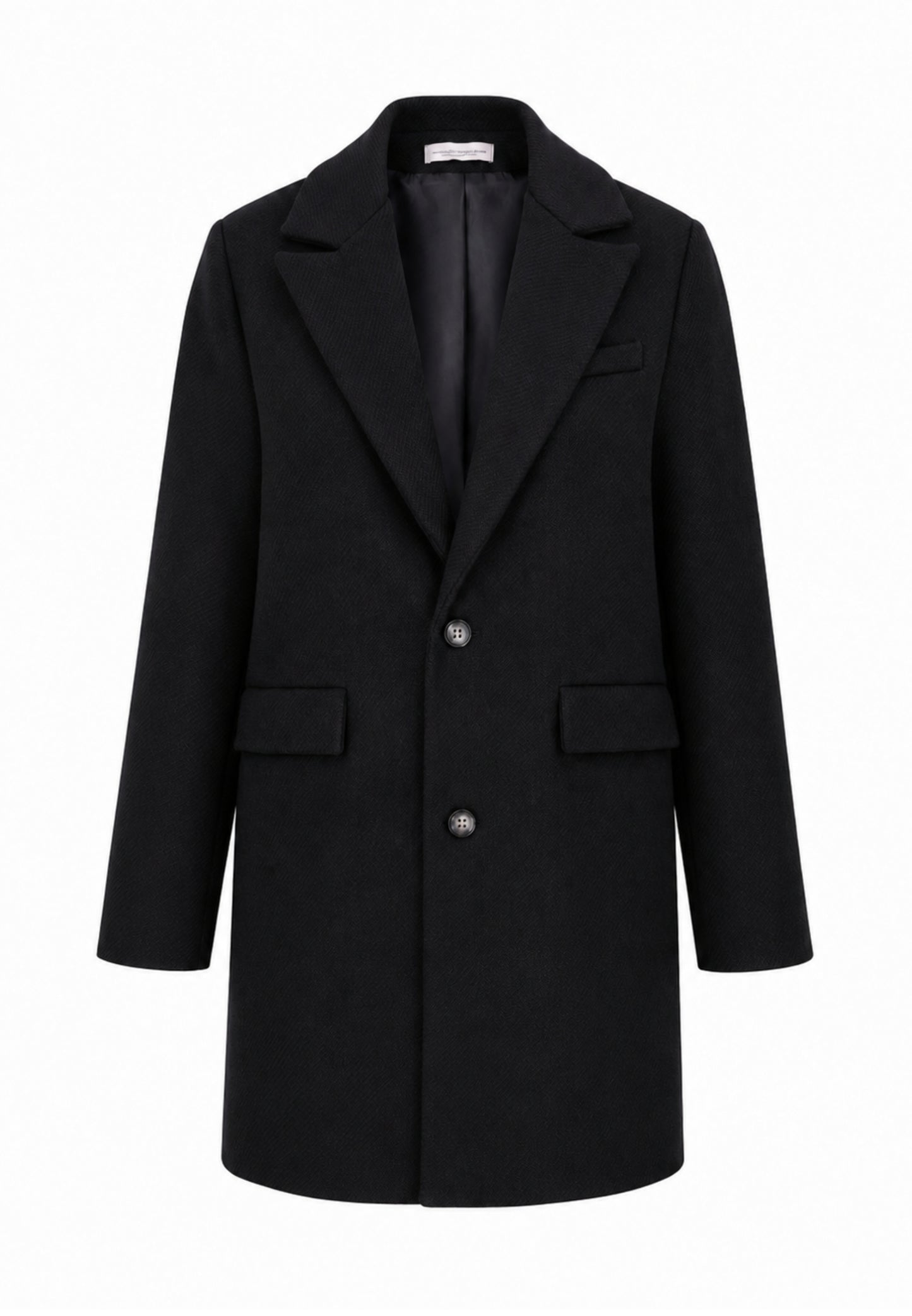 MON SAURIRE cappotto nero CON LAPEL E DOPPIO BOTTONE Bambine e ragazze m1430j.ne_