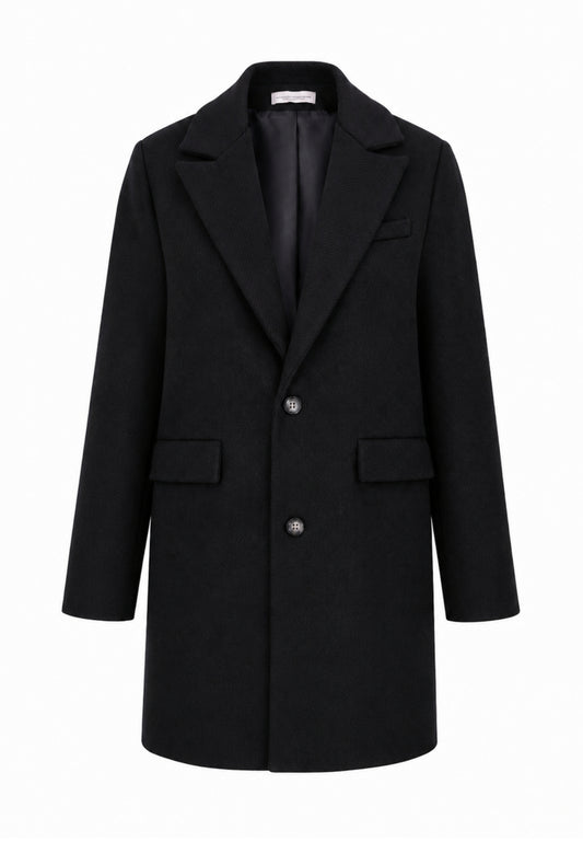 MON SAURIRE cappotto nero CON LAPEL E DOPPIO BOTTONE Bambine e ragazze m1430j.ne_