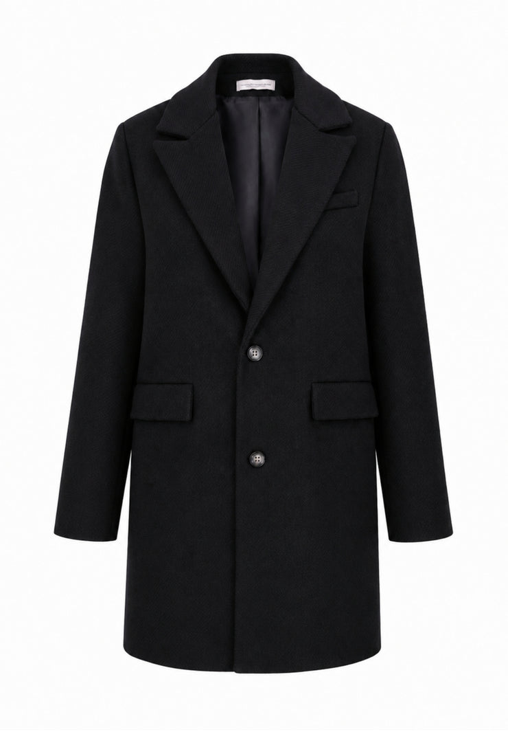 MON SAURIRE cappotto nero CON LAPEL E DOPPIO BOTTONE Bambine e ragazze m1430j.ne_
