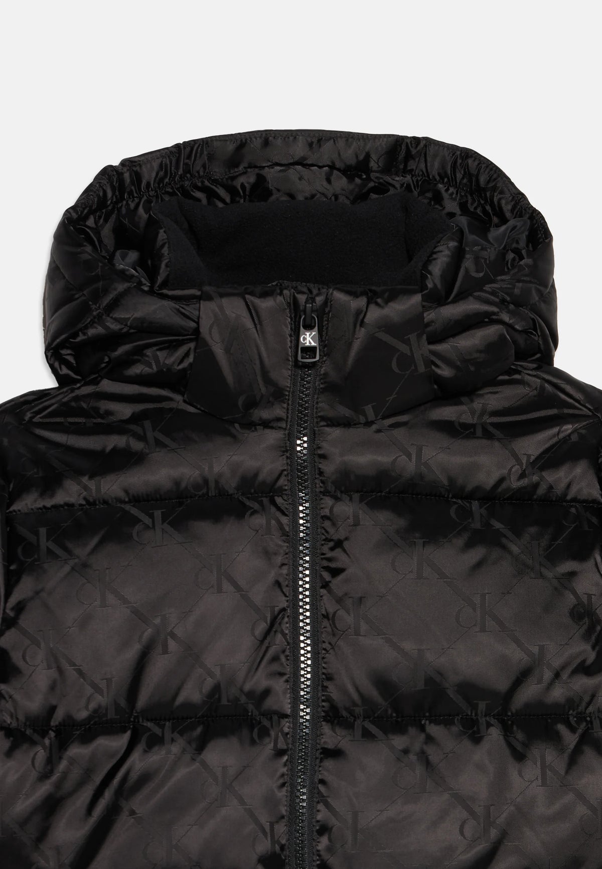 CALVIN KLEIN GIUBBOTTO NERO LOGATO CAPPUCCIO REMOVIBILE Bambini e ragazzi LVCKFJM07BBEH.NE_