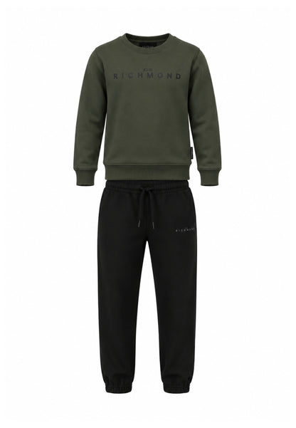 John Richmond Tuta VERDE OLIVA CON FELPA A GIROCOLLO Bambini e ragazzi rba26006cf.ver_