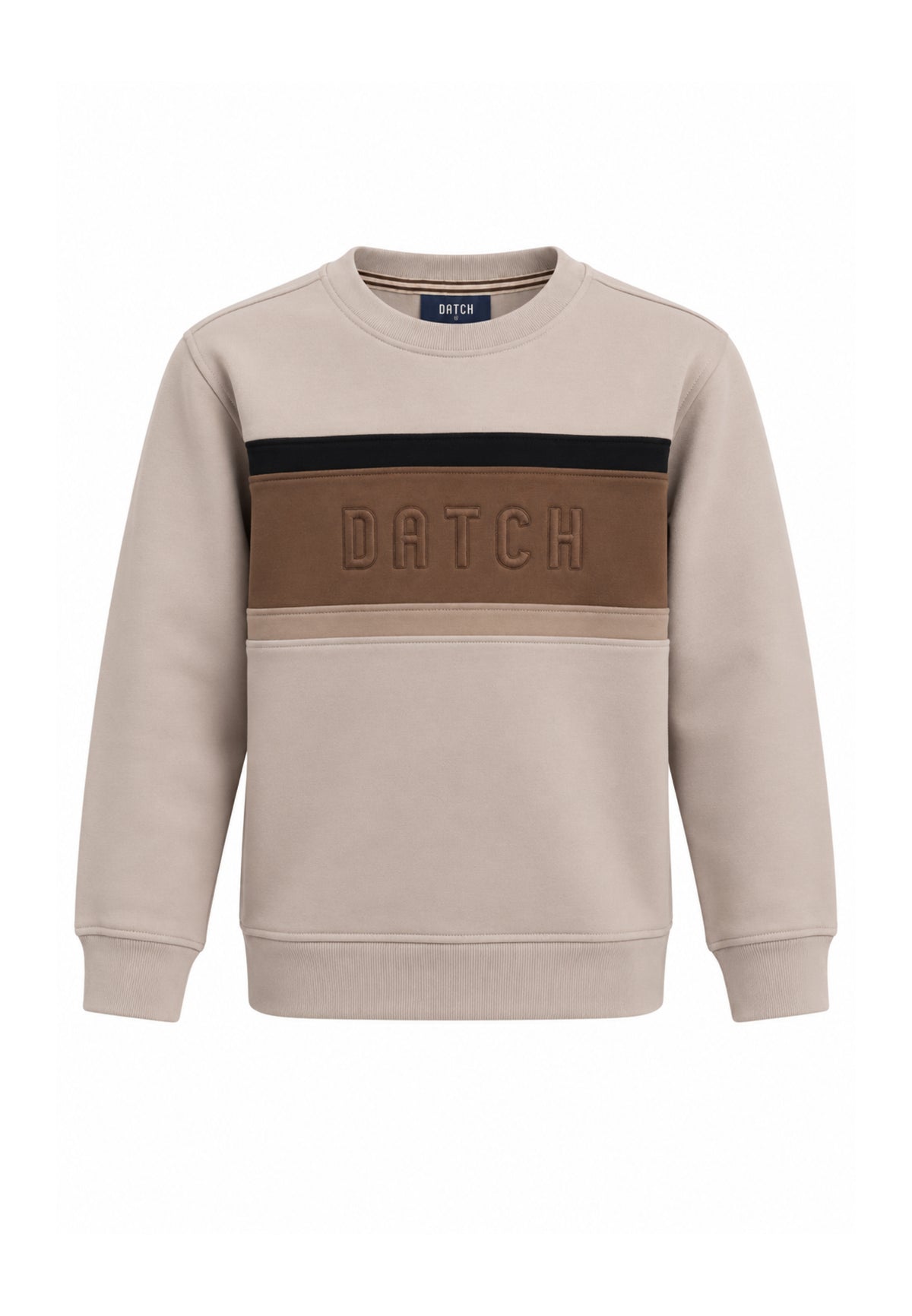DATCH FELPA BEIGE A GIROCOLLO CON STRISCIA CENTRALE Bambini e ragazzi DTH2157.BEIGE_