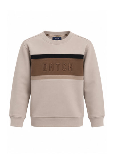 DATCH FELPA BEIGE A GIROCOLLO CON STRISCIA CENTRALE Bambini e ragazzi DTH2157.BEIGE_