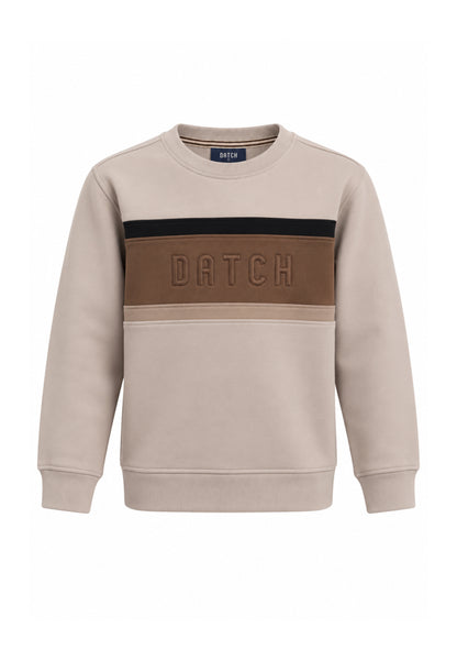 DATCH FELPA BEIGE A GIROCOLLO CON STRISCIA CENTRALE Bambini e ragazzi DTH2157.BEIGE_