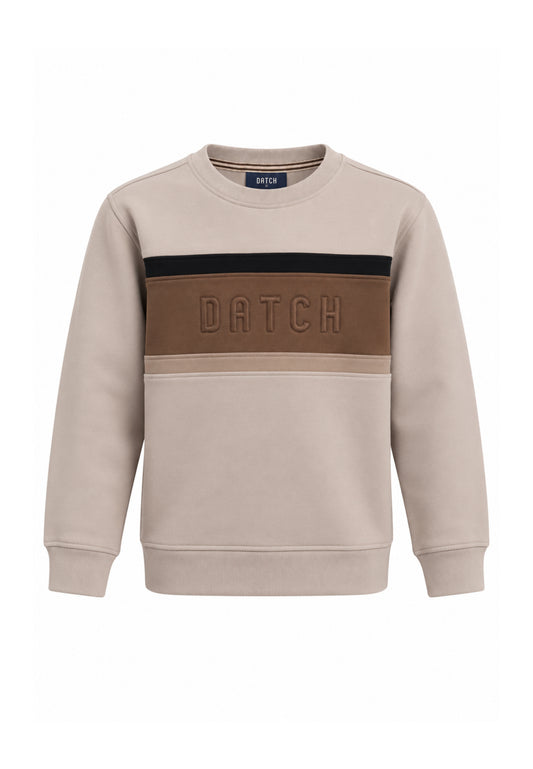 DATCH FELPA BEIGE A GIROCOLLO CON STRISCIA CENTRALE Bambini e ragazzi DTH2157.BEIGE_