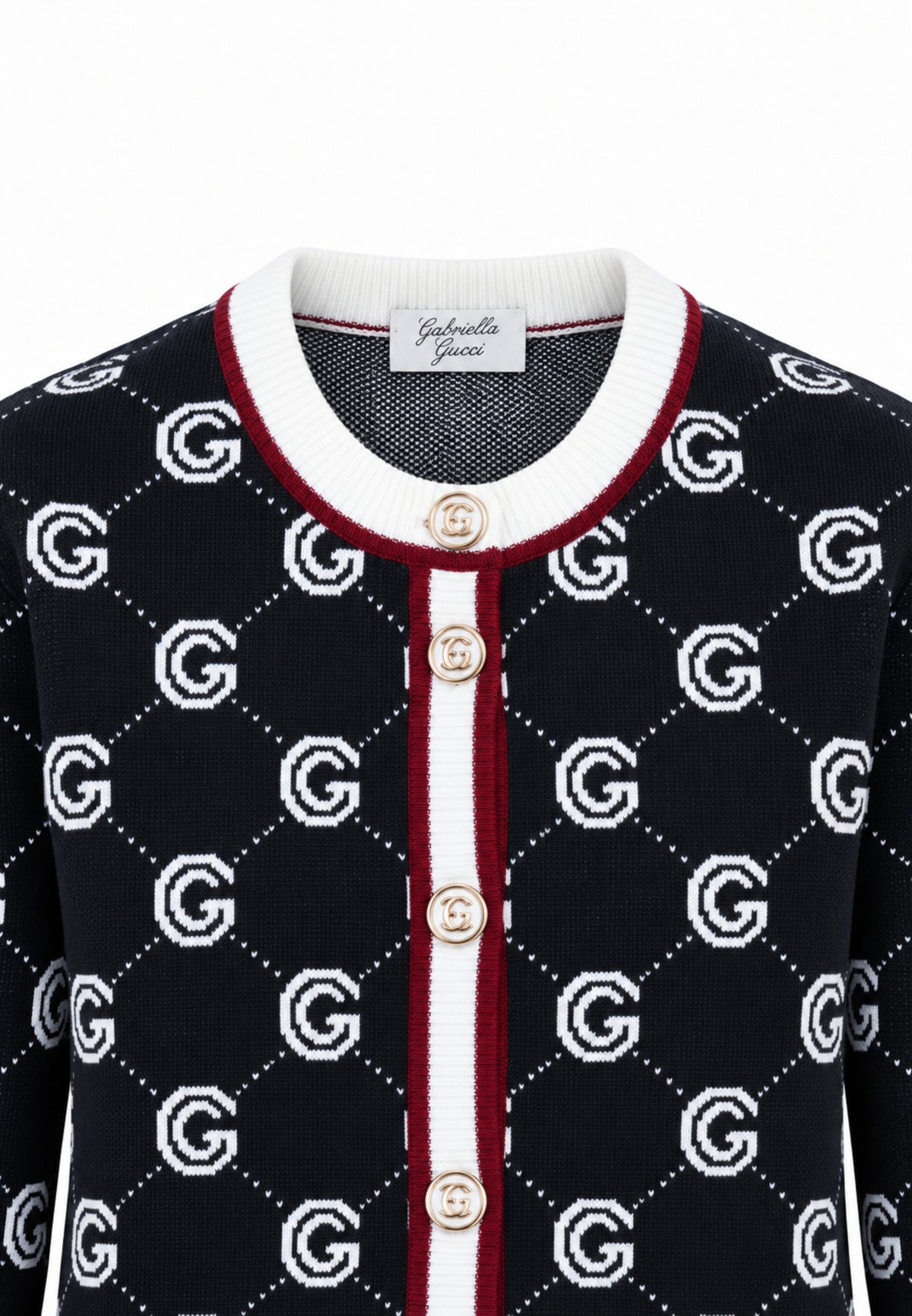 Gabriella Gucci CARDIGAN IN MAGLIA CON LOGO ALL OVER Bambine e ragazze GK340.NE_