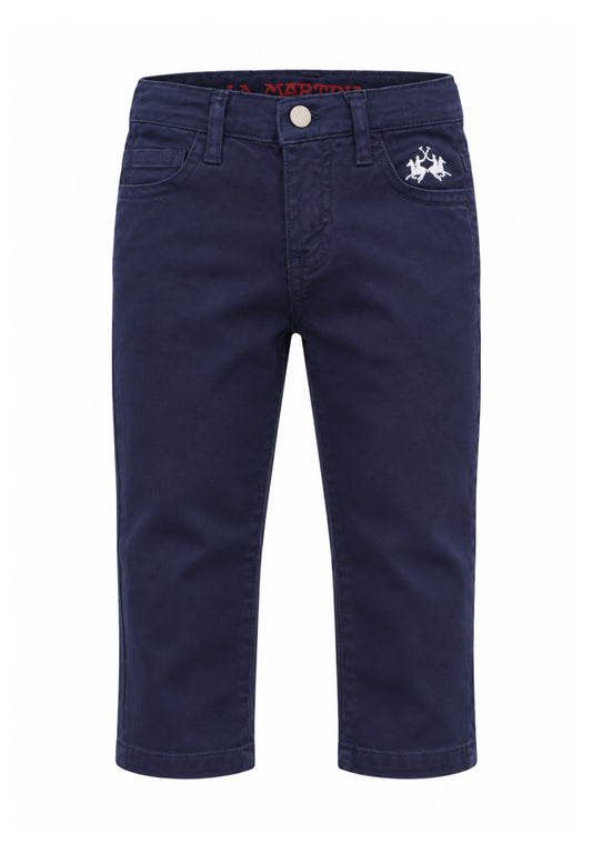 LA MARTINA pantalone blu logo ricamo Bambini e ragazzi mab0089.blu_