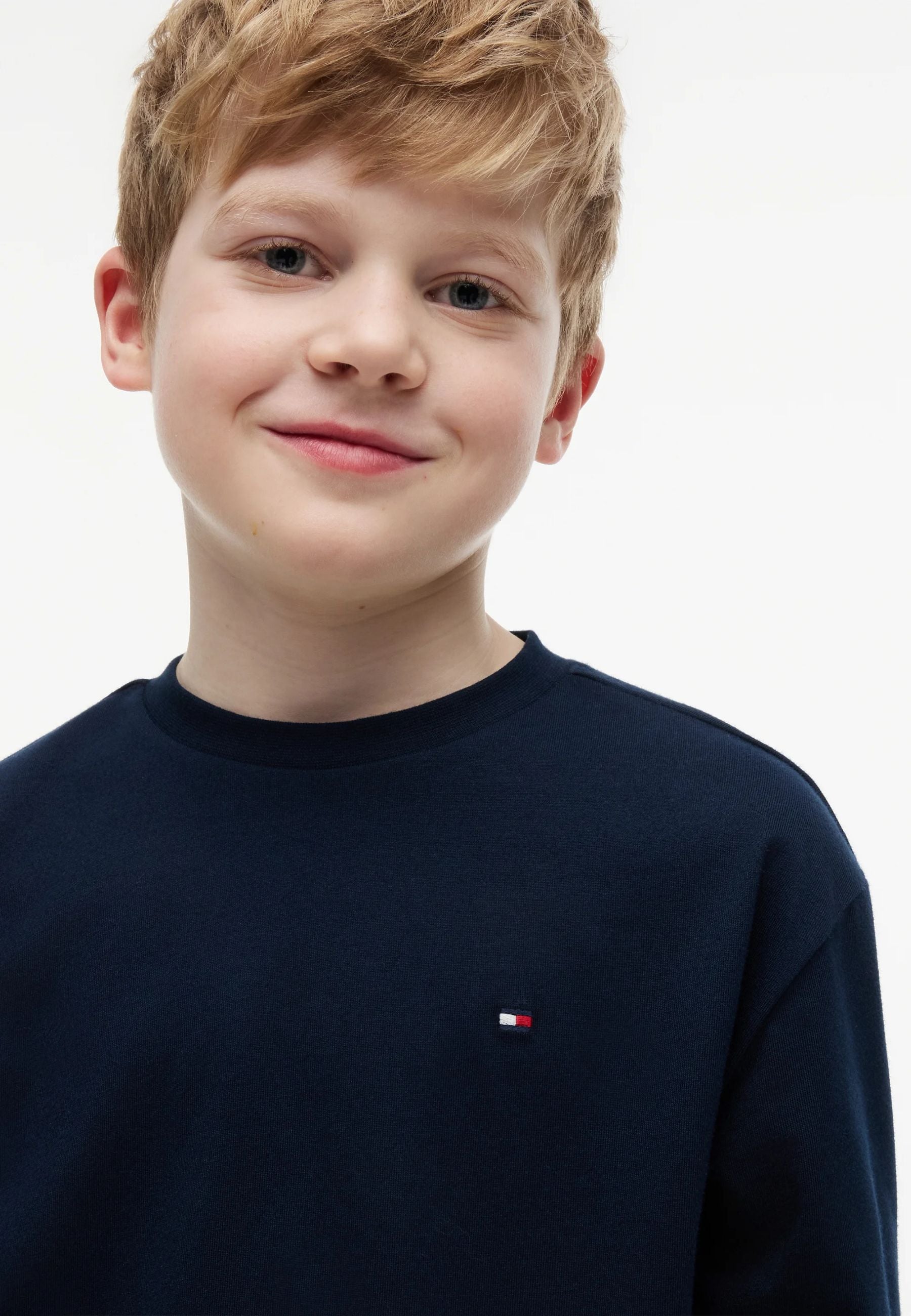 TOMMY HILFIGER TSHIRT BLU LOGO BANDIERA PICCOLO MANICHE LUNGHE Bambini e ragazzi KB0KB09846C1G_