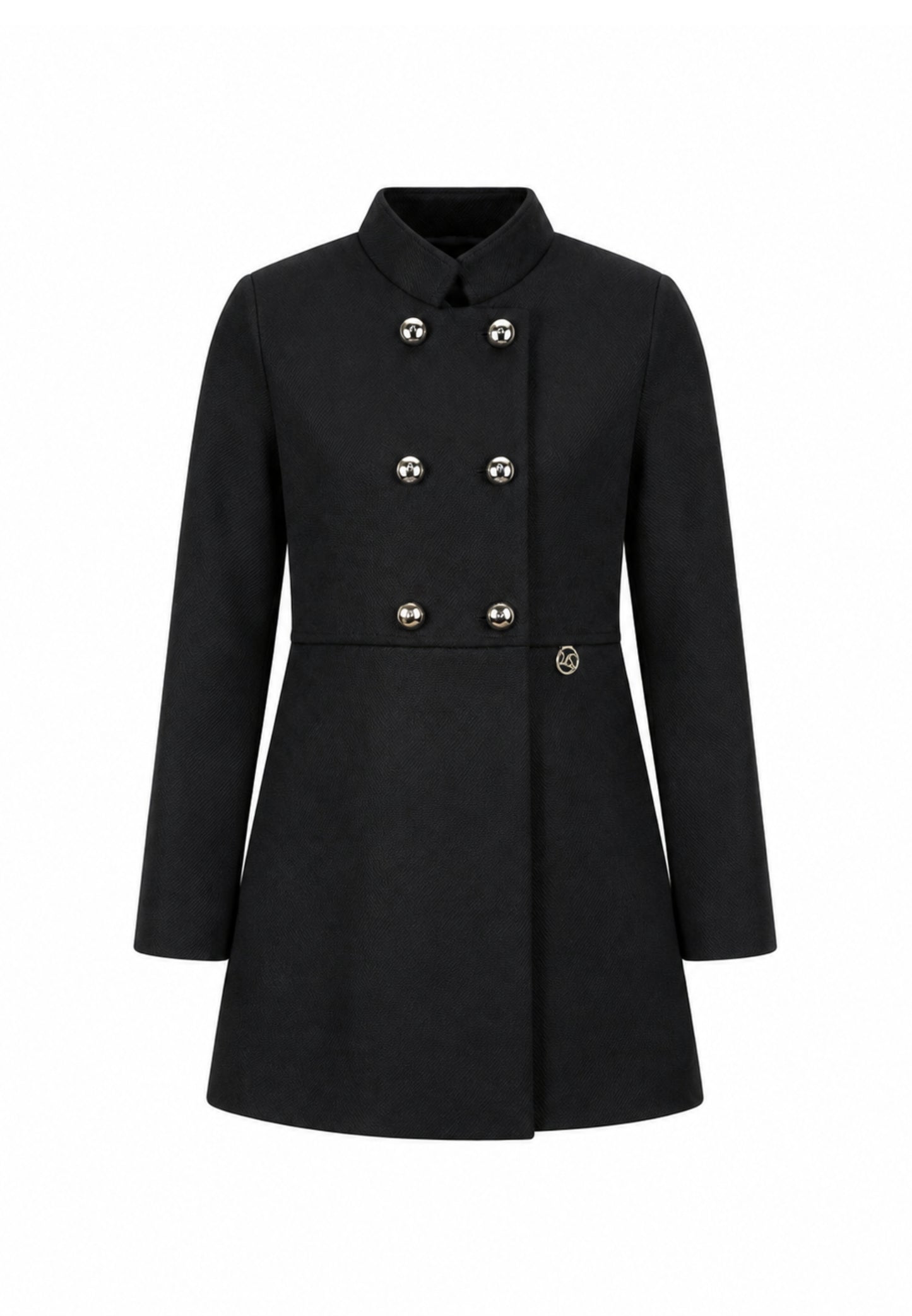 MON SAURIRE cappotto nero con bottoni dorati e colletto Bambine e ragazze m1403j.ne_