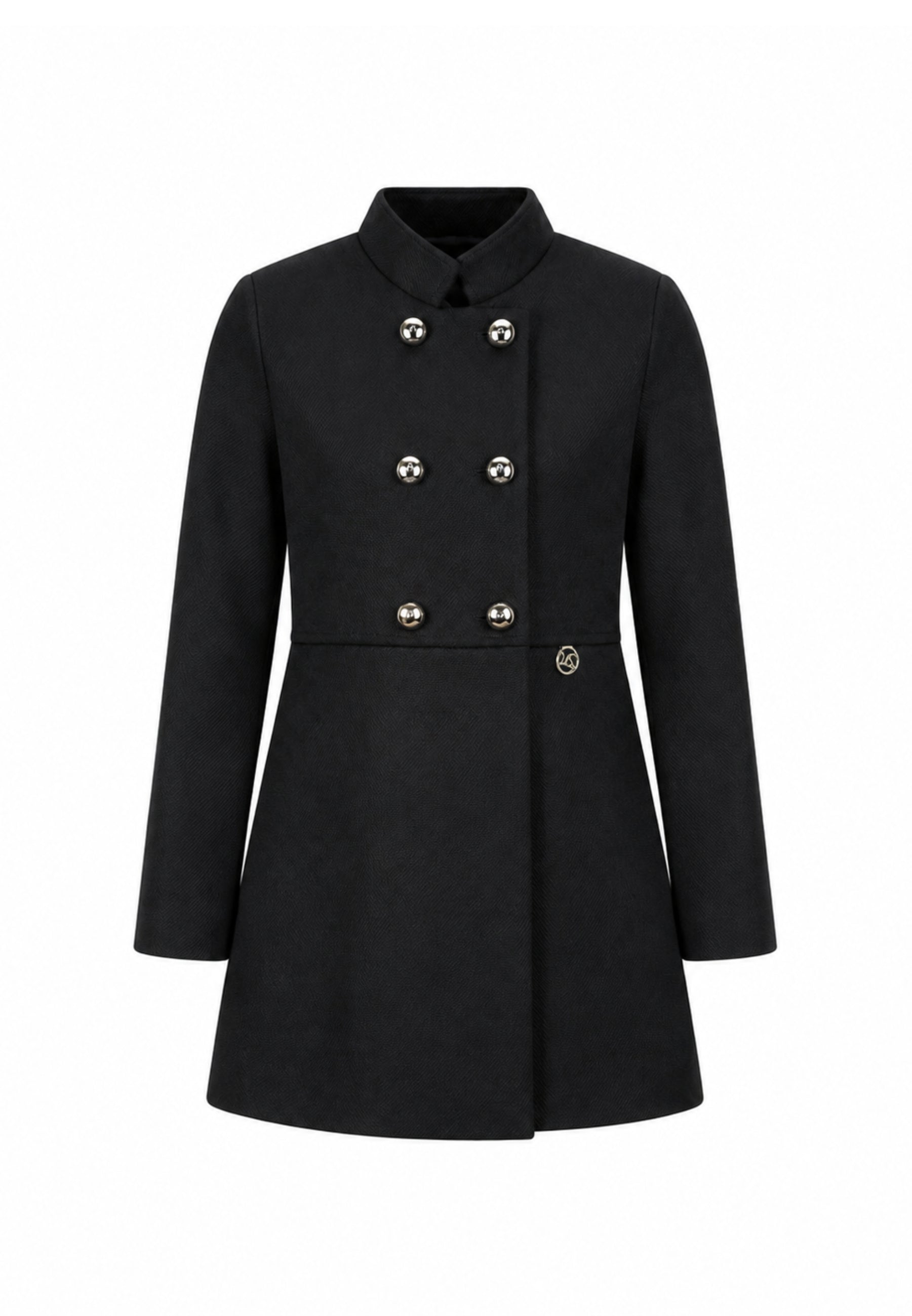 MON SAURIRE cappotto nero con bottoni dorati e colletto Bambine e ragazze m1403j.ne_
