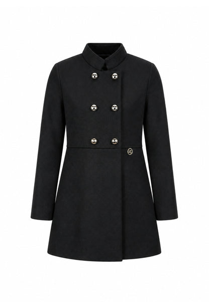 MON SAURIRE cappotto nero con bottoni dorati e colletto Bambine e ragazze m1403j.ne_
