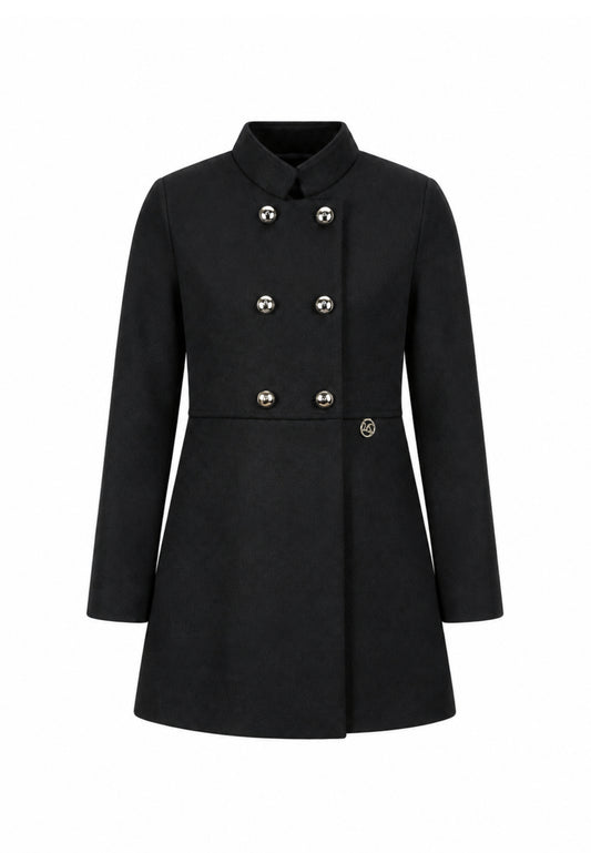 MON SAURIRE cappotto nero con bottoni dorati e colletto Bambine e ragazze m1403j.ne_