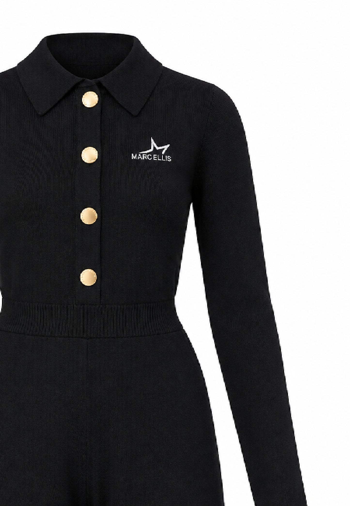 MARC ELLIS TUTINA NERA CON COLLETTO CAMICIA E BOTTONI CENTRALI Bambine e ragazze JMJJP03551.NE_