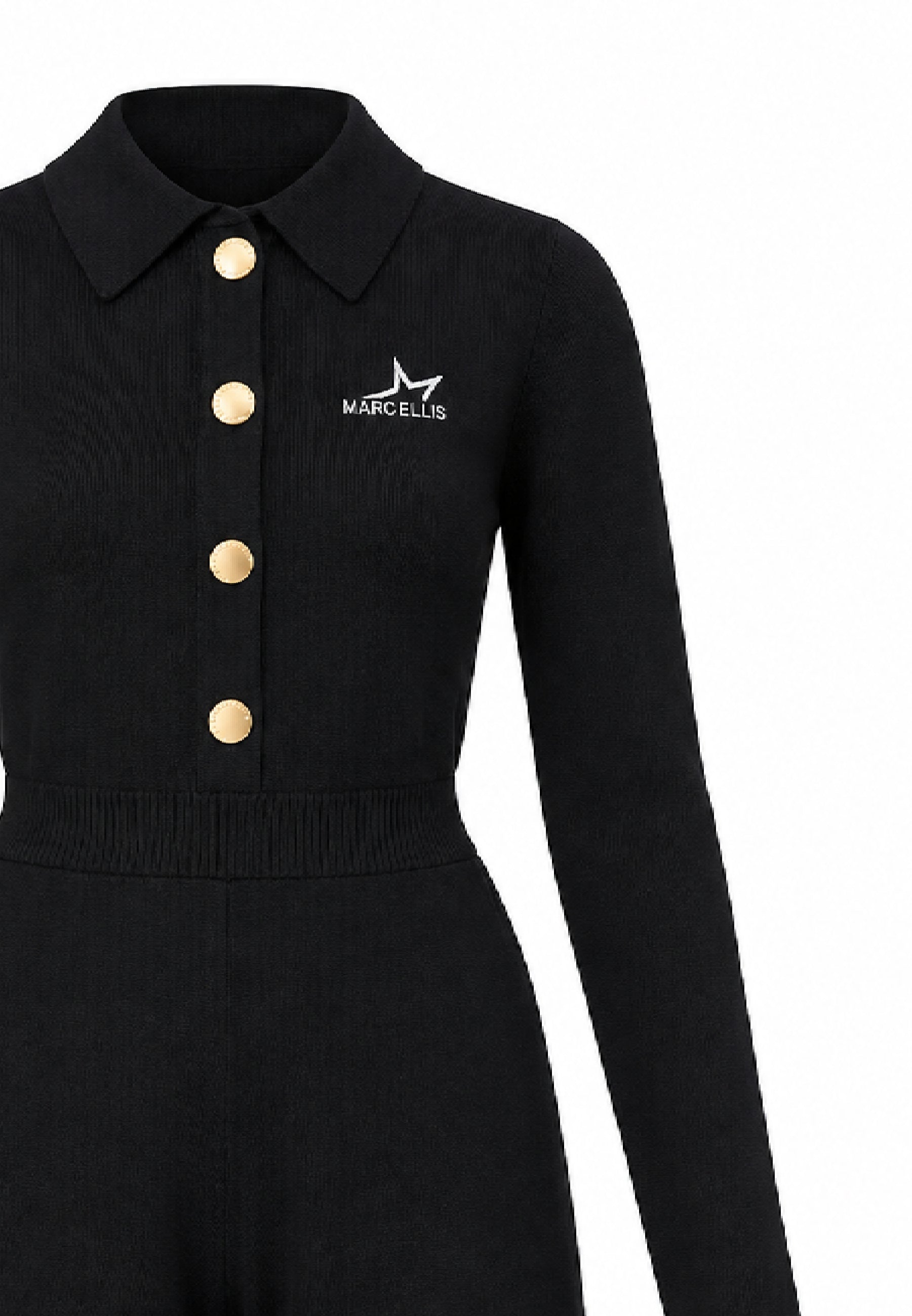 MARC ELLIS TUTINA NERA CON COLLETTO CAMICIA E BOTTONI CENTRALI Bambine e ragazze JMJJP03551.NE_