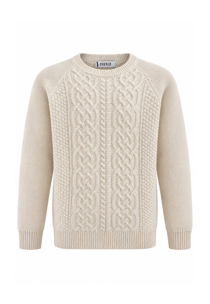 OVERD MAGLIONE PANNA INTRECCIATO A GIROCOLLO Bambini e ragazzi OK1938SMG.PANNA_