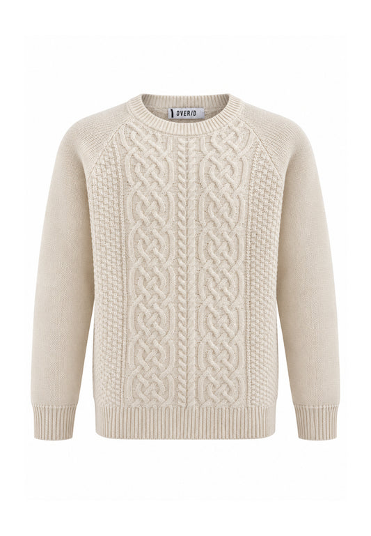 OVERD MAGLIONE PANNA INTRECCIATO A GIROCOLLO Bambini e ragazzi OK1938SMG.PANNA_