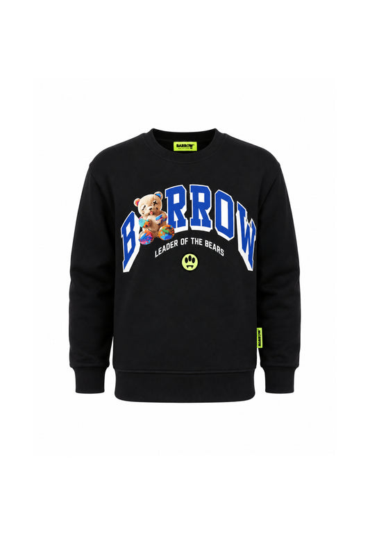 BARROW FELPA nera GIROCOLLO CON LOGO CENTRALE E MINI TEDDY Bambini e ragazzi F6BKJUSW032.NE_