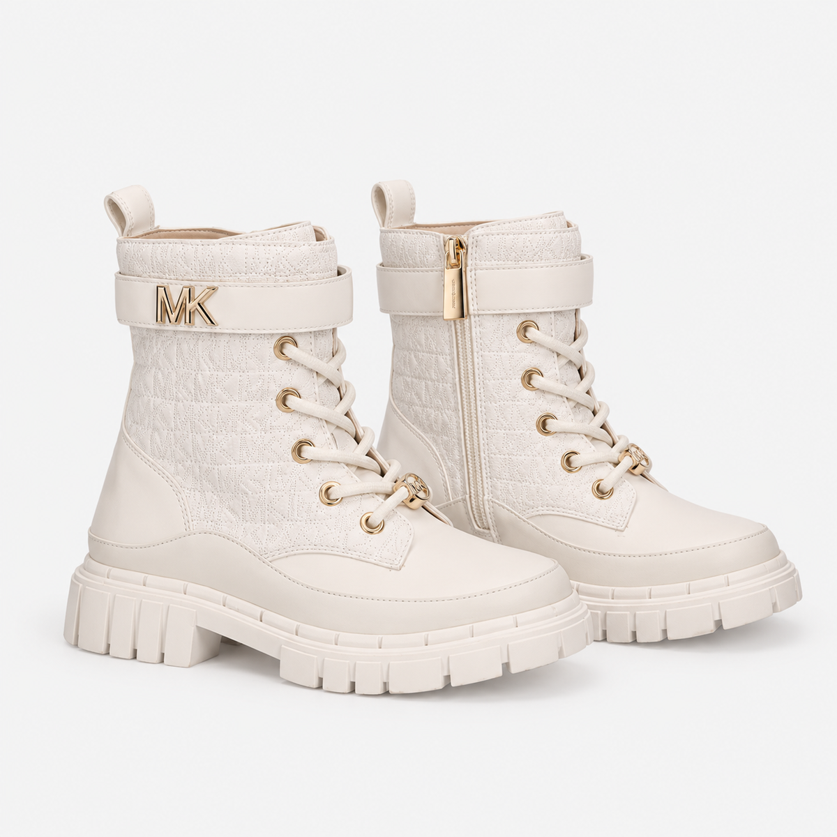 Michael Kors Blake Anfibi Crema Bambina Logo All Over