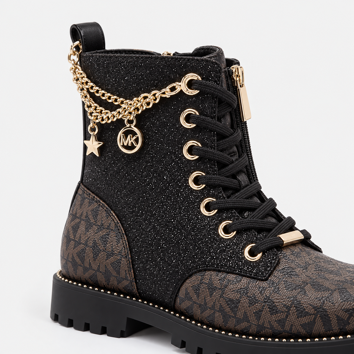 Michael Kors Kalina Charm Anfibi Neri Glitter Bambina