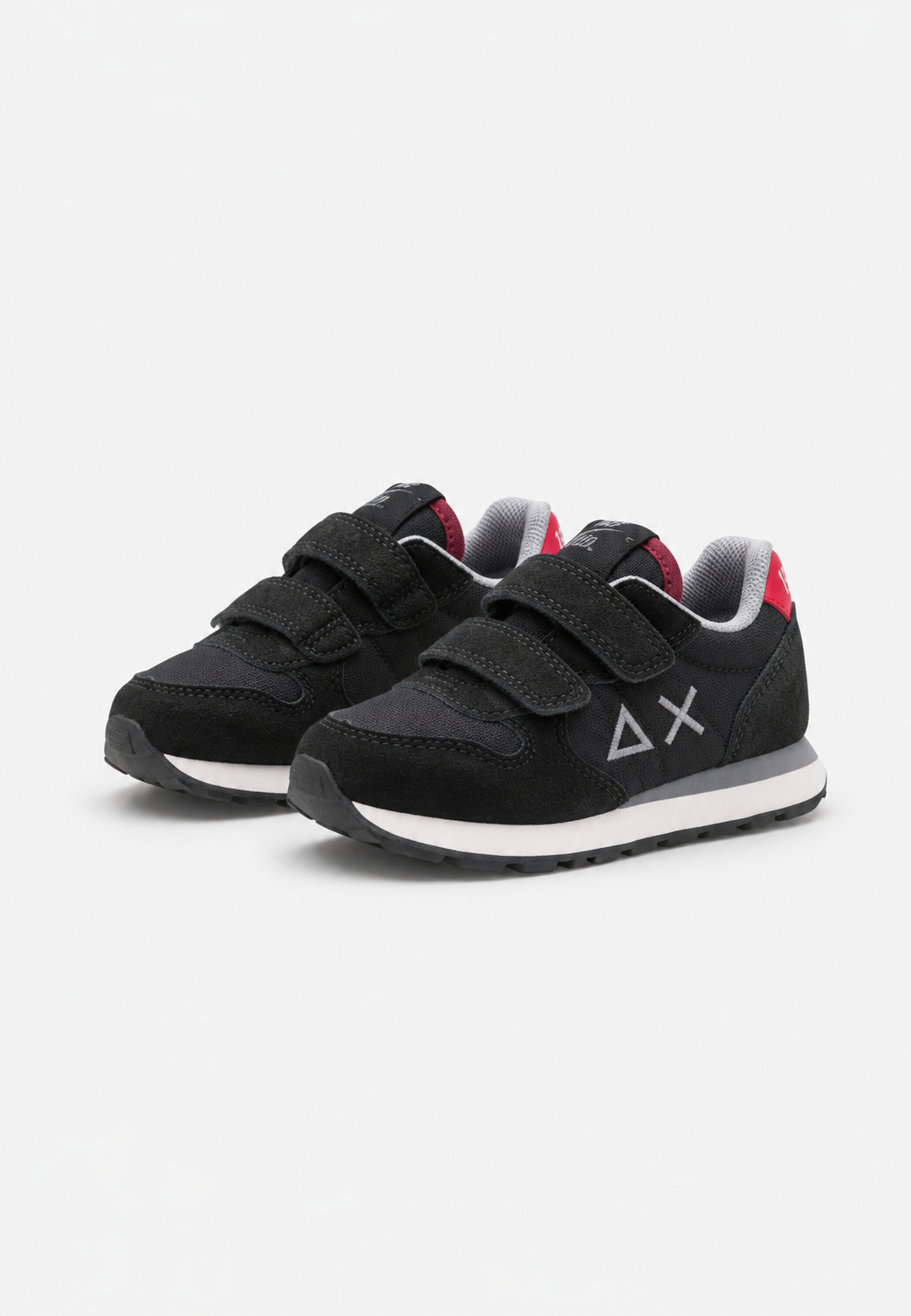 SUN68 Boy's Tom Solid Sneakers Nere Bambino con Strappi Z46301B