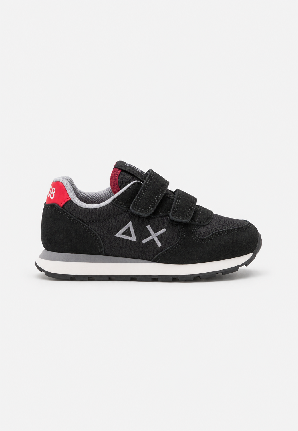 SUN68 Boy's Tom Solid Sneakers Nere Bambino con Strappi Z46301B