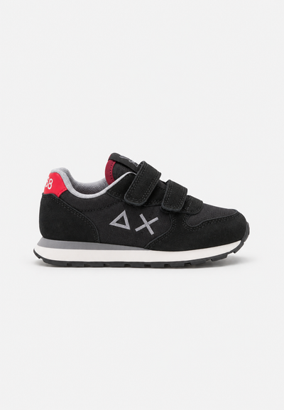 SUN68 Boy's Tom Solid Sneakers Nere Bambino con Strappi Z46301B