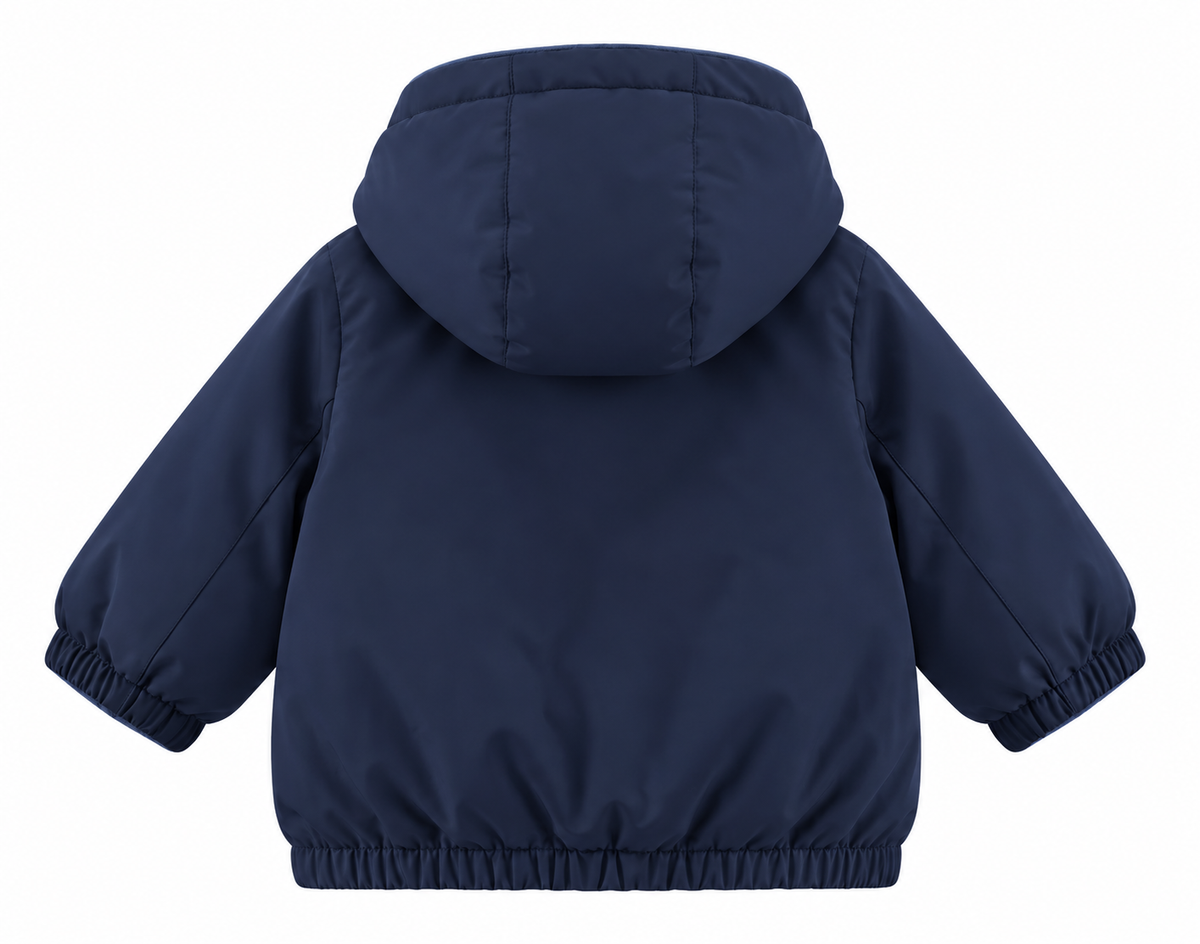 Kway giubbotto blu con cappuccio bambino e neonato