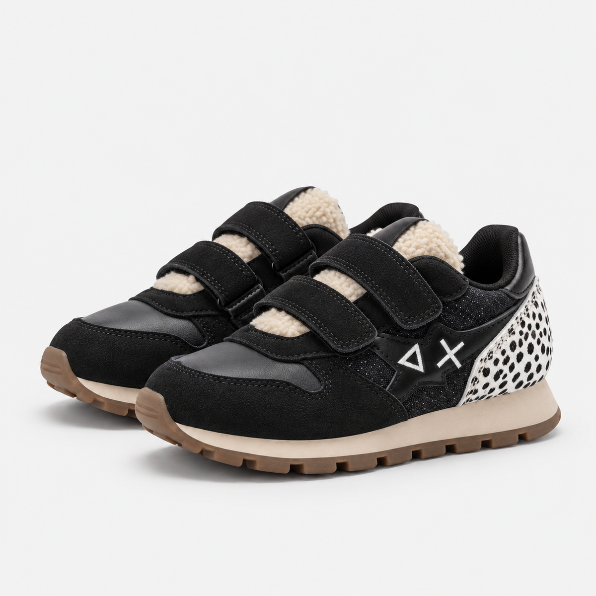 SUN68 Stargirl Winter Vibe Sneakers Nere Bambina con Strappi Z46424B