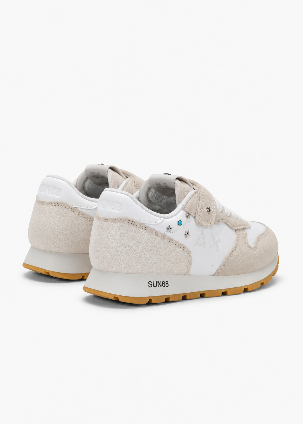 SUN68 Ally Studs Sneakers Panna Bambina con Borchie Z46406K