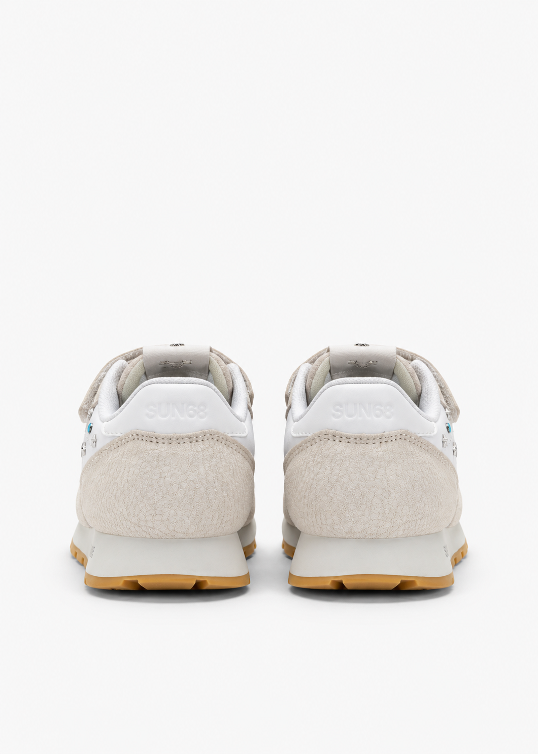 SUN68 Ally Studs Sneakers Panna Bambina con Borchie Z46406K