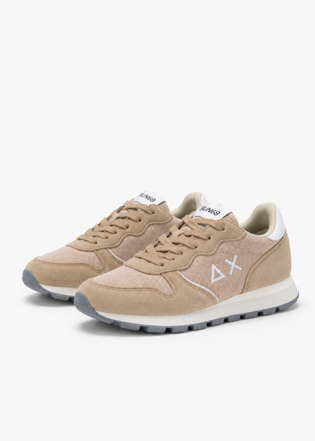 SUN68 Ally Glitter Sneakers Beige Ragazza con Glitter Z46404T