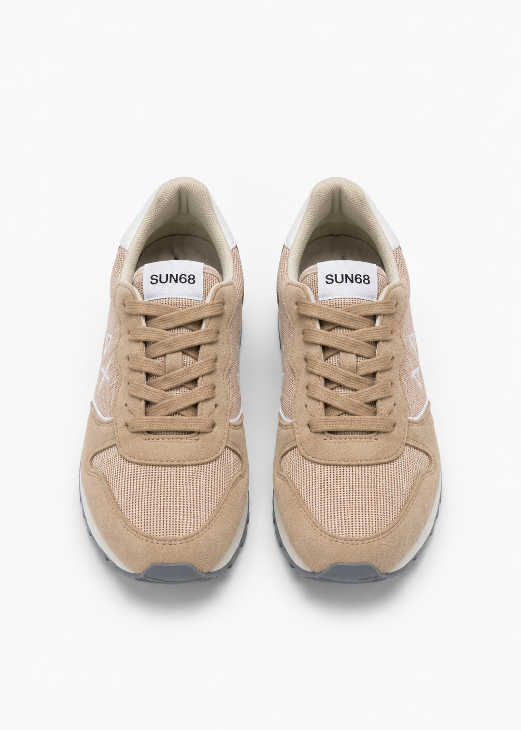 SUN68 Ally Glitter Sneakers Beige Ragazza con Glitter Z46404T
