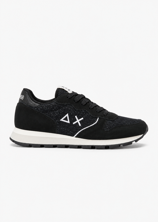 SUN68 Ally Glitter Sneakers Nere Ragazza con Glitter Z46404T