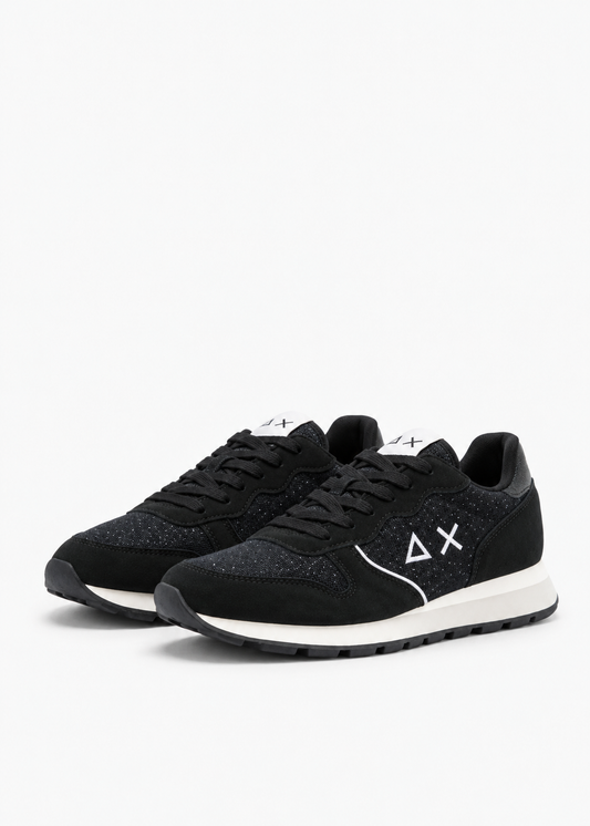 SUN68 Ally Glitter Sneakers Nere Ragazza con Glitter Z46404T