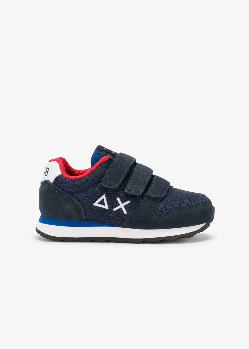 SUN68 Boy's Tom Solid Sneakers Blu Navy Neonato e Bambino con Strappi Z46301F