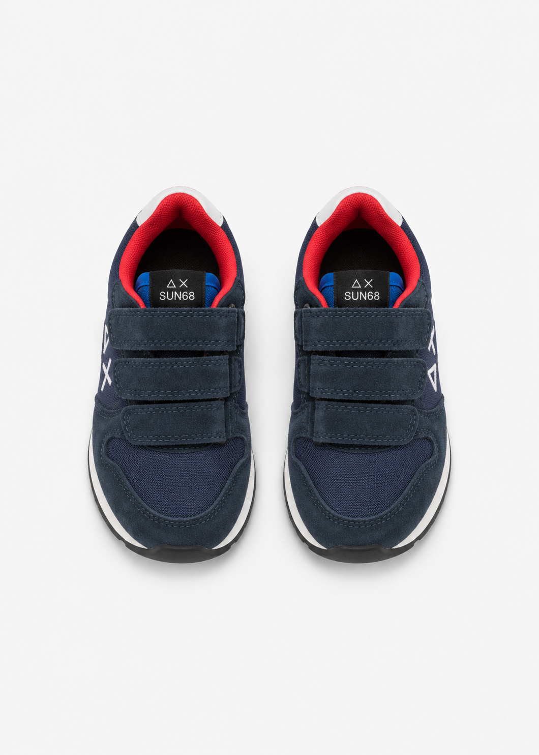 SUN68 Boy's Tom Solid Sneakers Blu Navy Neonato e Bambino con Strappi Z46301F