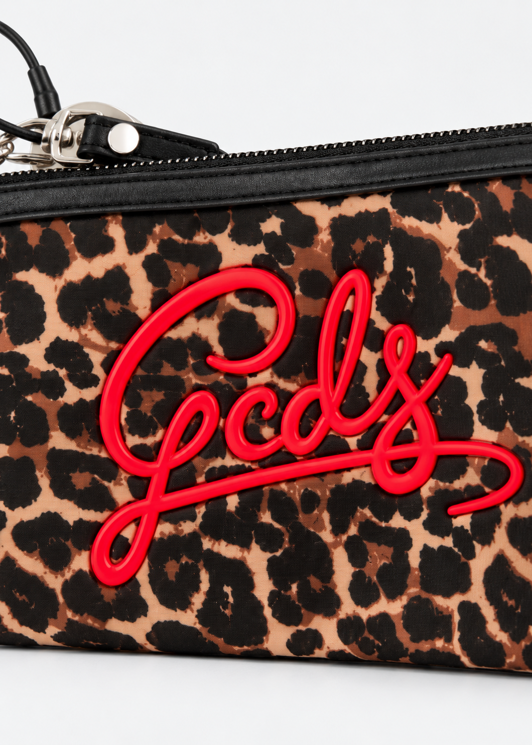 GCDS Pochette Animalier Bambina in Ecopelle con Maxi Logo AI26C2GJQW719T355
