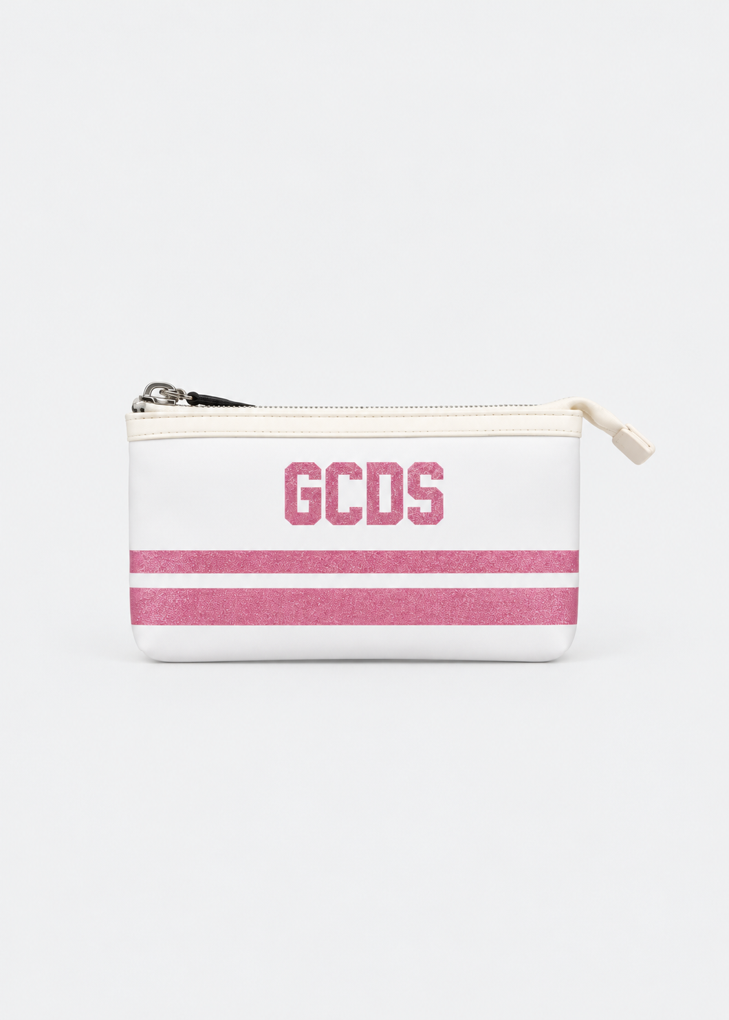 GCDS Pochette Bianca Bambina con Glitter Rosa AI26C2GJQW719T356