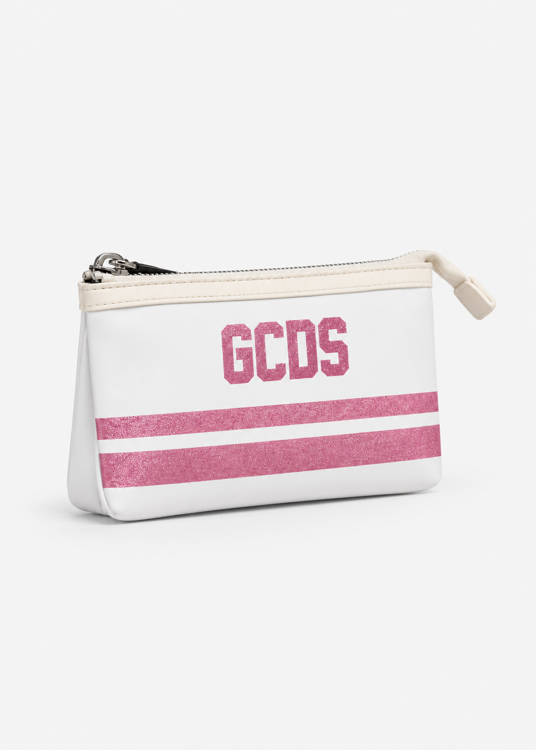 GCDS Pochette Bianca Bambina con Glitter Rosa AI26C2GJQW719T356